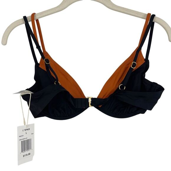 L Space Fused Zendaya Underwire Bikini Top Black Amber Size Large NEW With Tags! - Picture 6 of 7